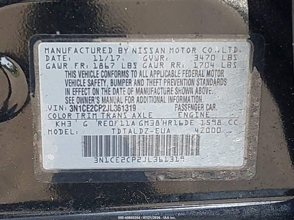 3N1CE2CP2JL361319 2018 NISSAN VERSA NOTE photo no. 9