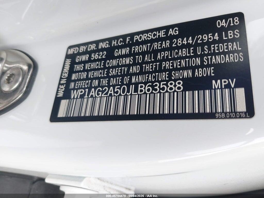 WP1AG2A50JLB63588 2018 PORSCHE MACAN photo no. 9