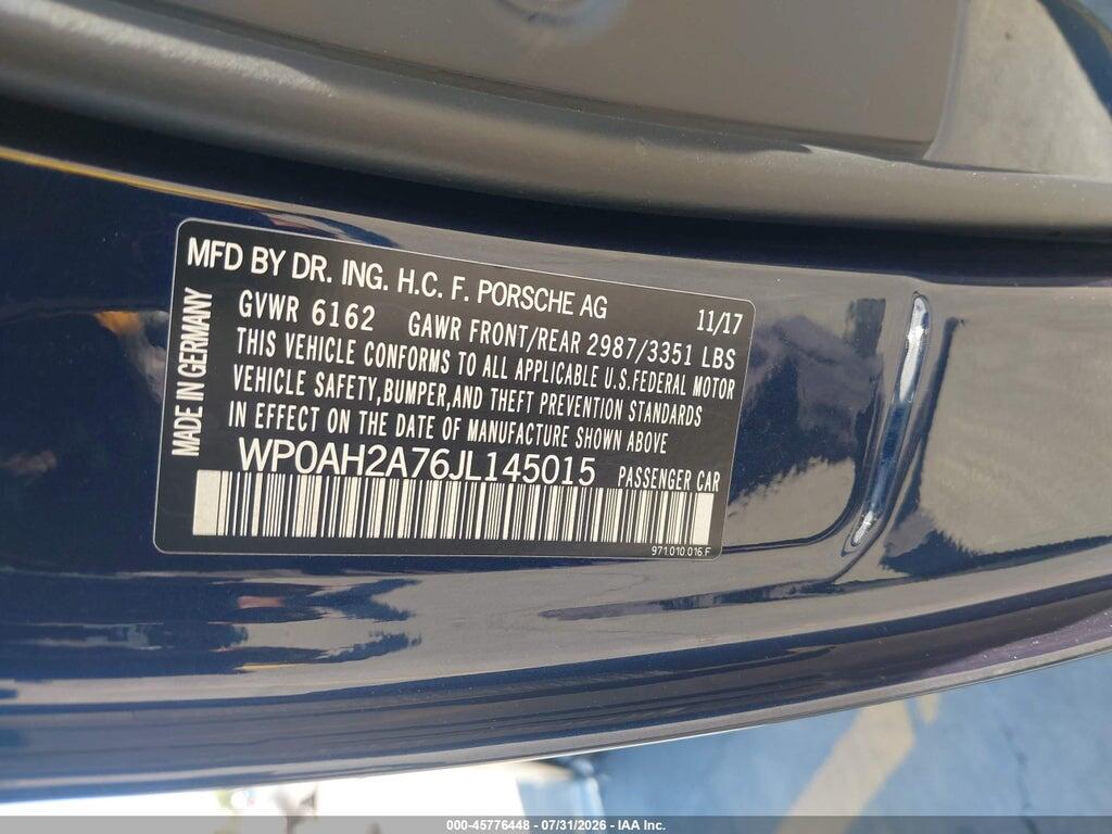 WP0AH2A76JL145015 2018 PORSCHE PANAMERA E-HYBRID photo no. 9
