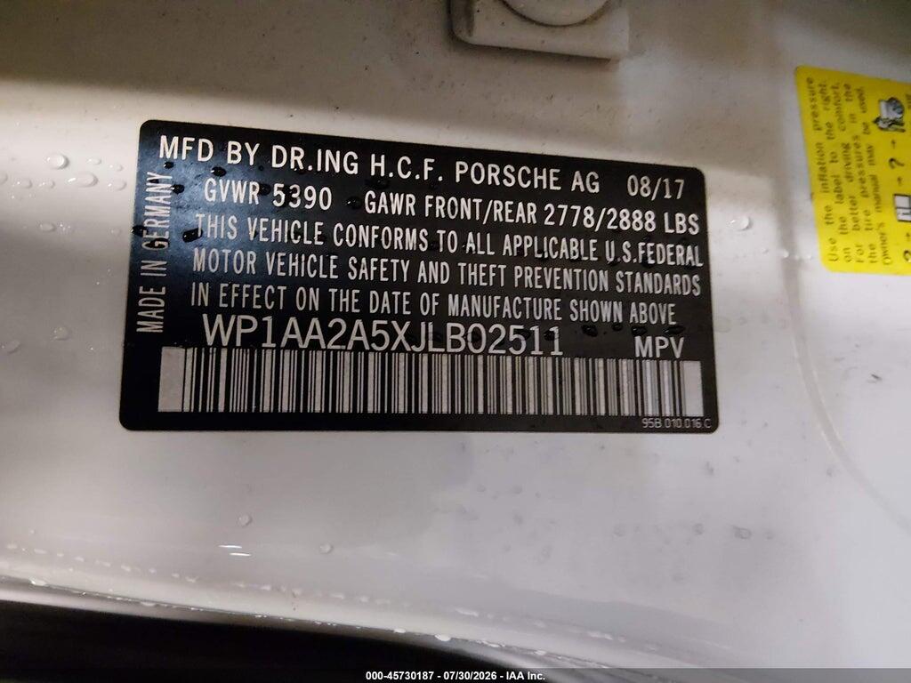 WP1AA2A5XJLB02511 2018 PORSCHE MACAN photo no. 9