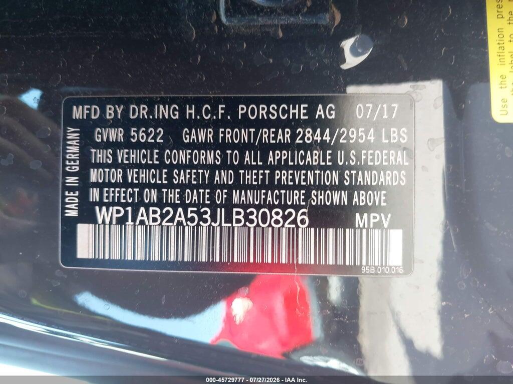 WP1AB2A53JLB30826 2018 PORSCHE MACAN photo no. 9