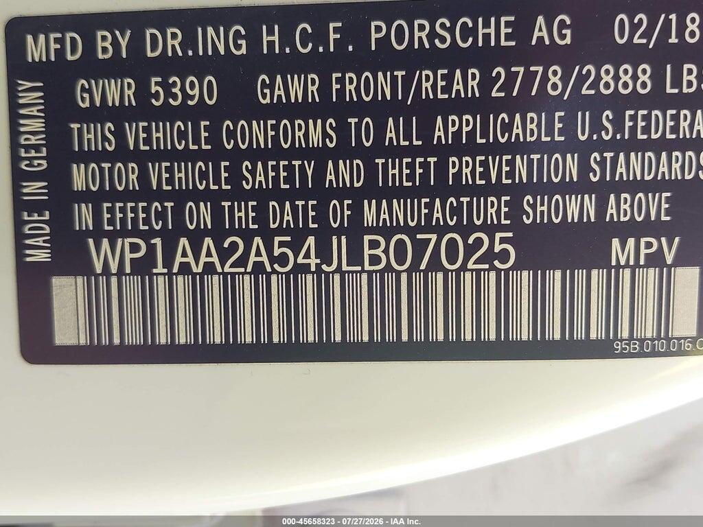 WP1AA2A54JLB07025 2018 PORSCHE MACAN photo no. 9