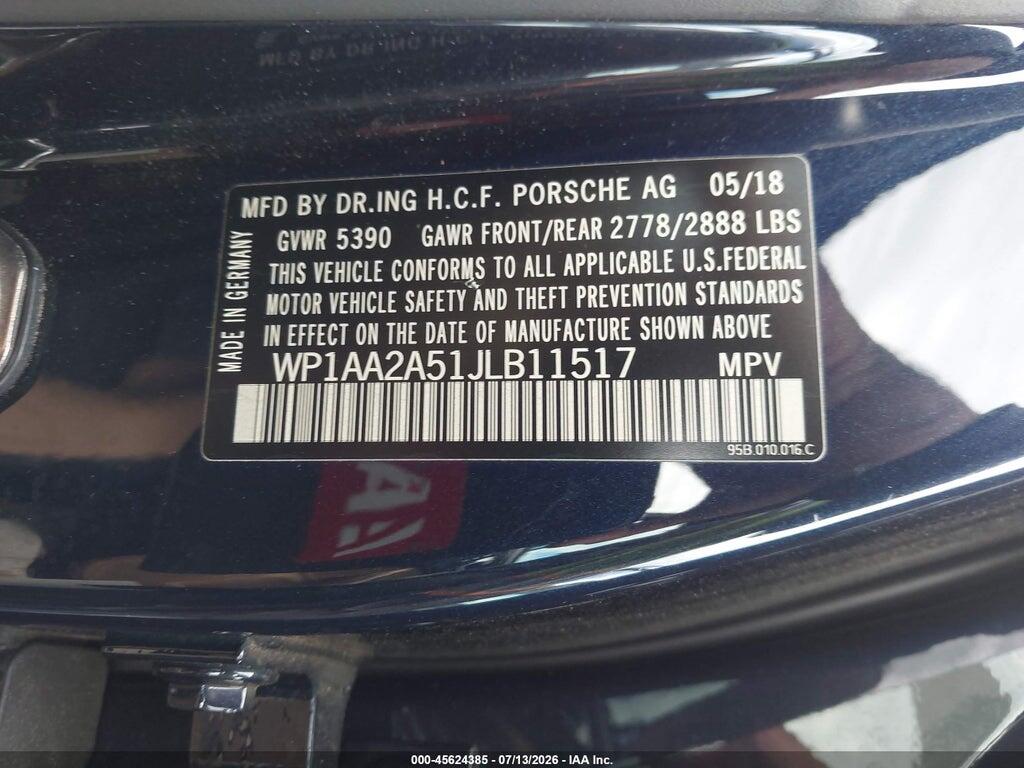WP1AA2A51JLB11517 2018 PORSCHE MACAN photo no. 9