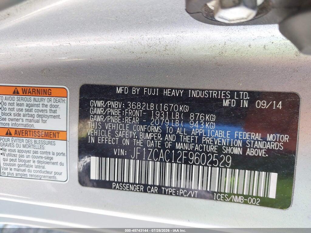 JF1ZCAC12F9602529 2015 SUBARU BRZ photo no. 9