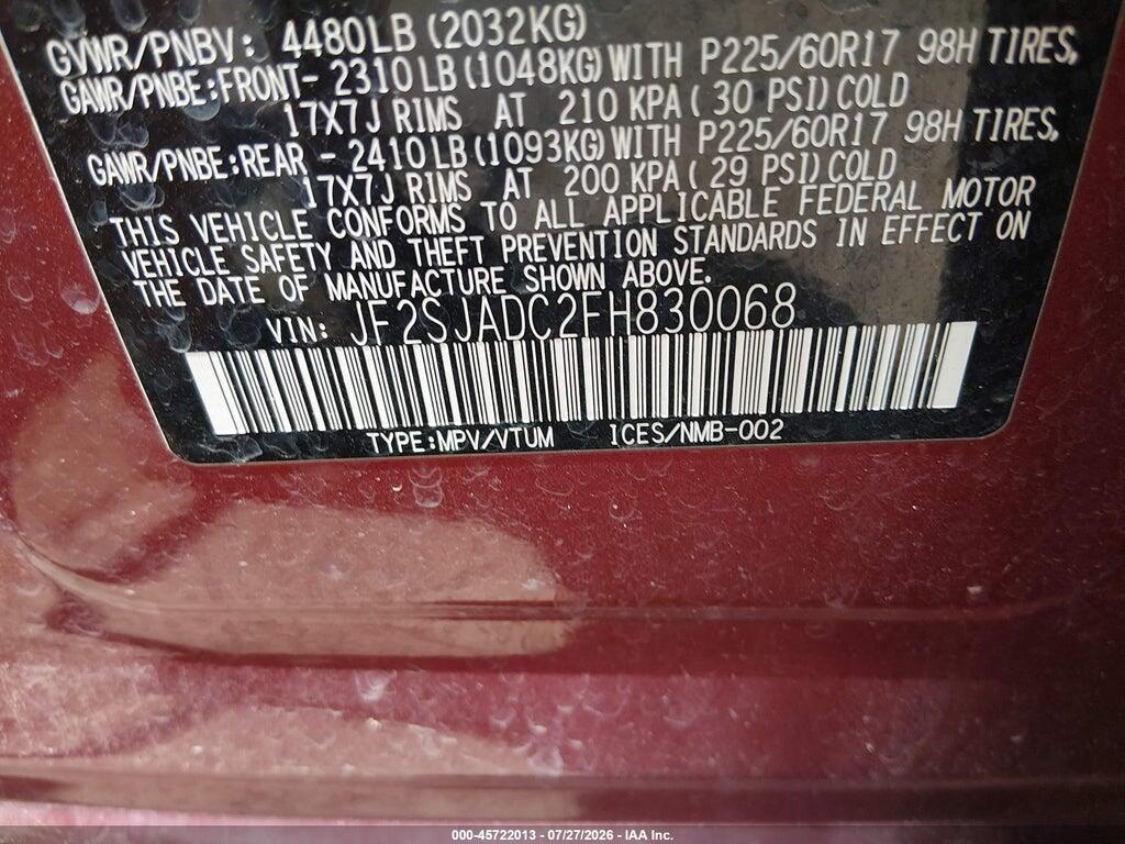 JF2SJADC2FH830068 2015 SUBARU FORESTER photo no. 9