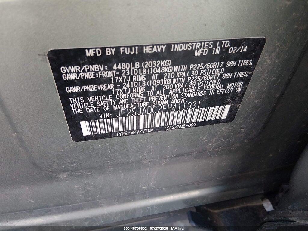 JF2SJADC2FH411931 2015 SUBARU FORESTER photo no. 9