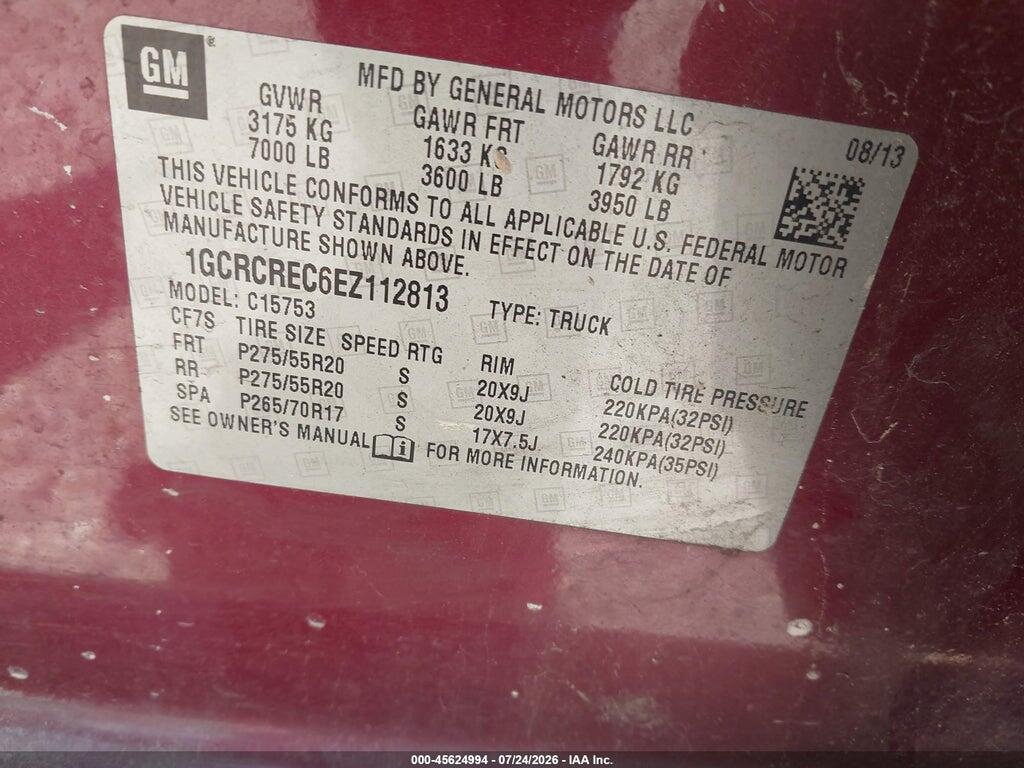 1GCRCREC6EZ112813 2014 CHEVROLET SILVERADO 1500 photo no. 9