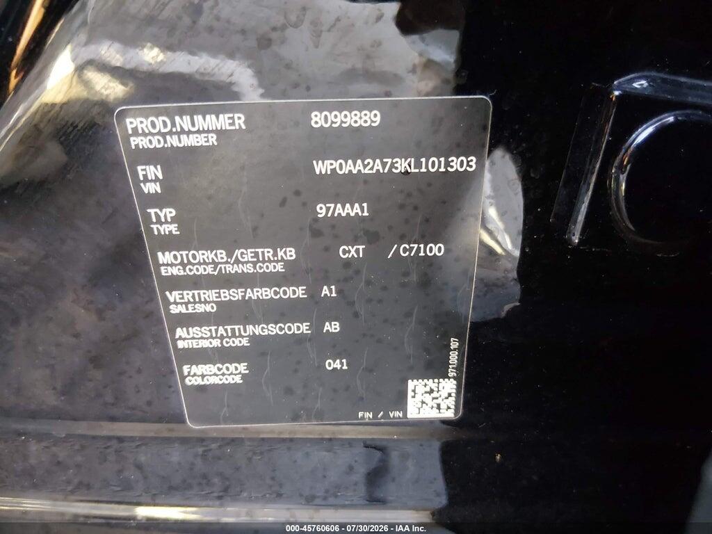 WP0AA2A73KL101303 2019 PORSCHE PANAMERA photo no. 9