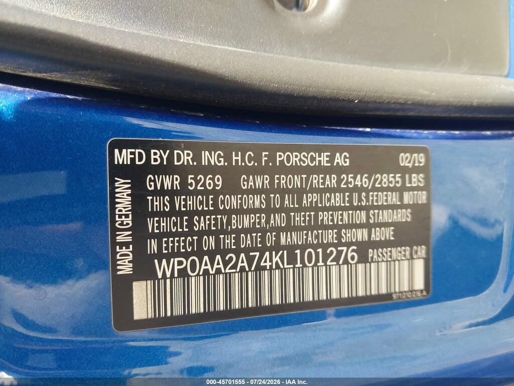 WP0AA2A74KL101276 2019 PORSCHE PANAMERA photo no. 9