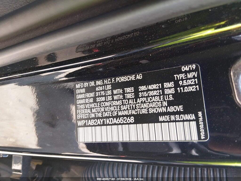 WP1AB2AY1KDA65268 2019 PORSCHE CAYENNE photo no. 9