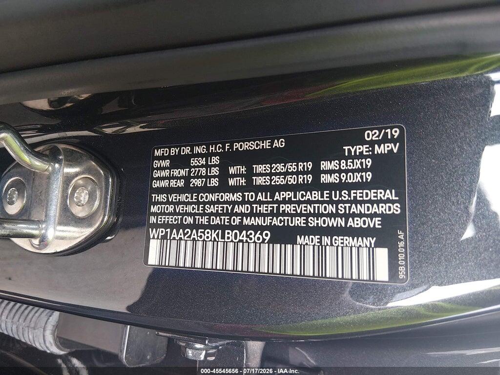 WP1AA2A58KLB04369 2019 PORSCHE MACAN photo no. 9