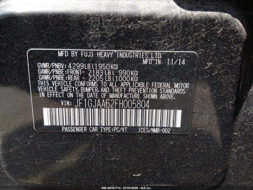 JF1GJAA62FH005804 2015 SUBARU IMPREZA photo no. 9