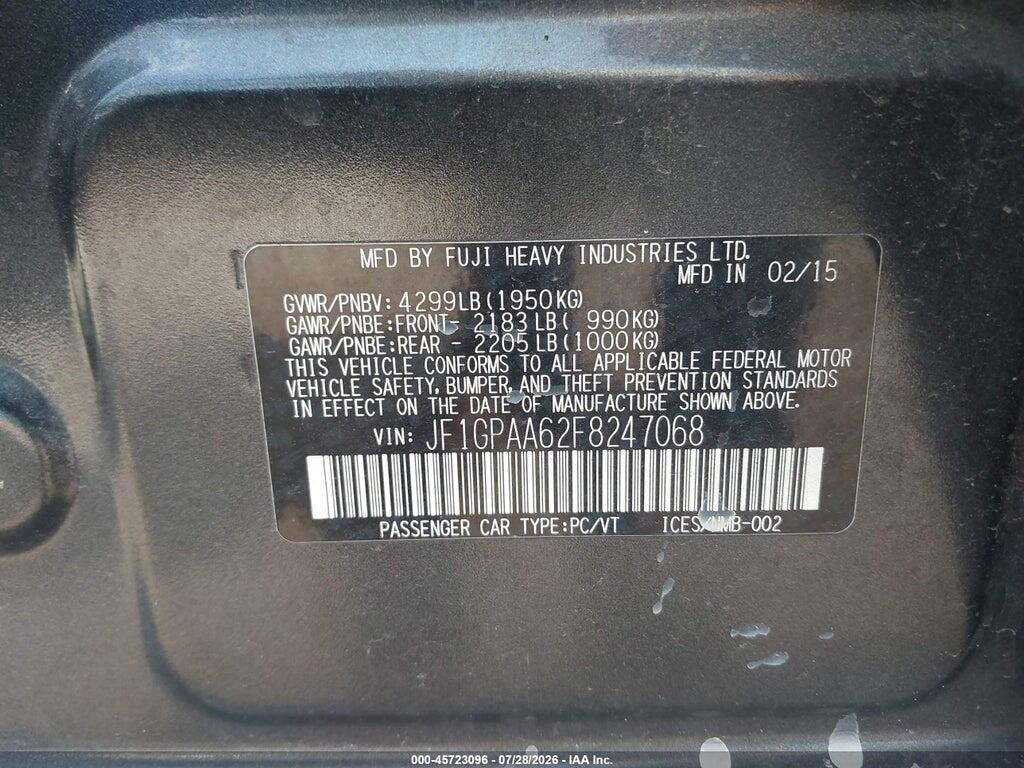 JF1GPAA62F8247068 2015 SUBARU IMPREZA photo no. 9