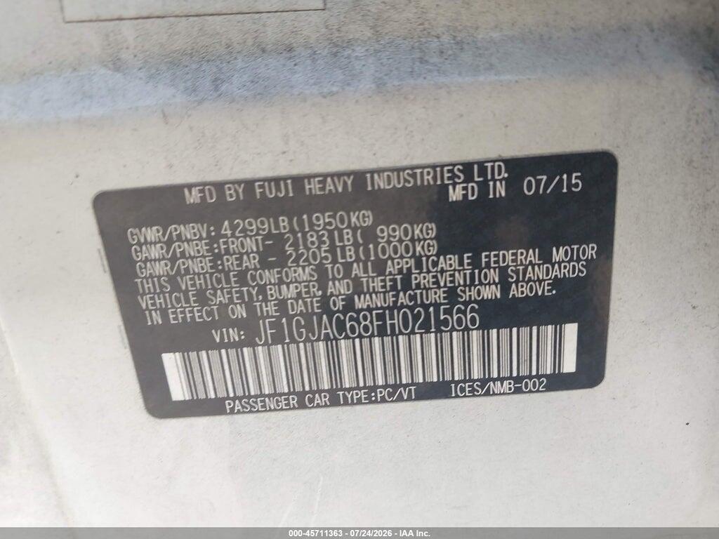 JF1GJAC68FH021566 2015 SUBARU IMPREZA photo no. 9