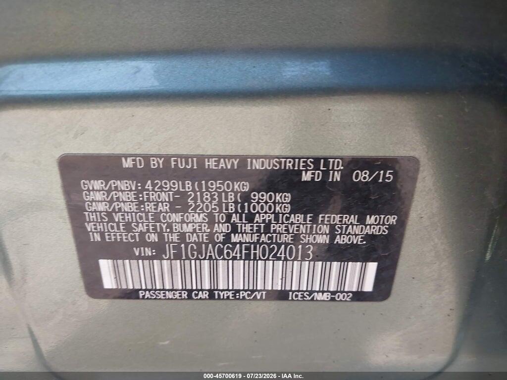 JF1GJAC64FH024013 2015 SUBARU IMPREZA photo no. 9