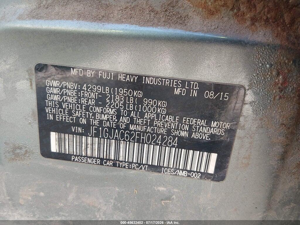 JF1GJAC62FH024284 2015 SUBARU IMPREZA photo no. 9