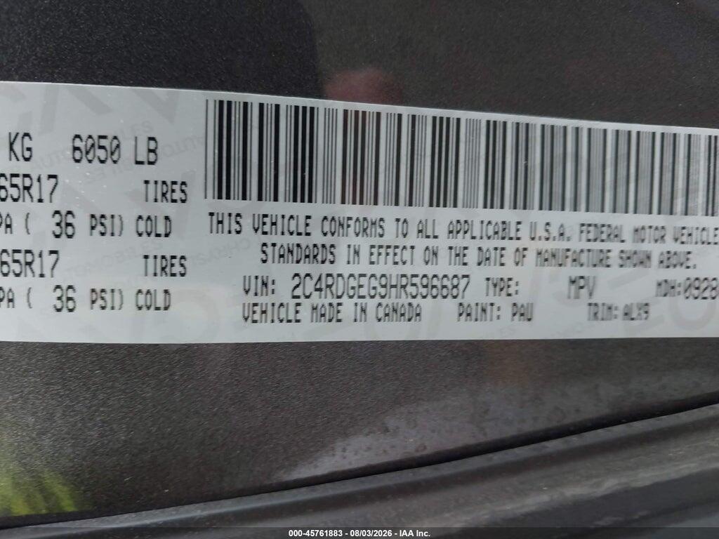 2C4RDGEG9HR596687 2017 DODGE GRAND CARAVAN photo no. 9