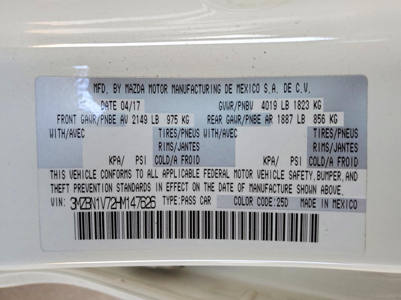 3MZBN1V72HM147626 2017 MAZDA 3 photo no. 12