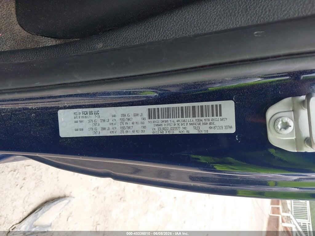 3C6JR6DG1JG323577 2018 RAM 1500 photo no. 9