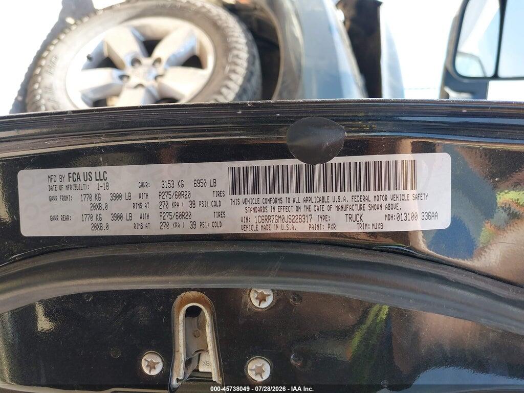 1C6RR7GM0JS228317 2018 RAM 1500 photo no. 9