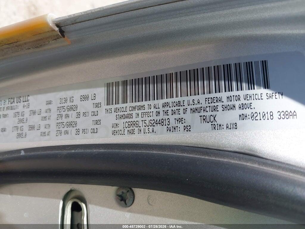 1C6RR6LT5JS244813 2018 RAM 1500 photo no. 9
