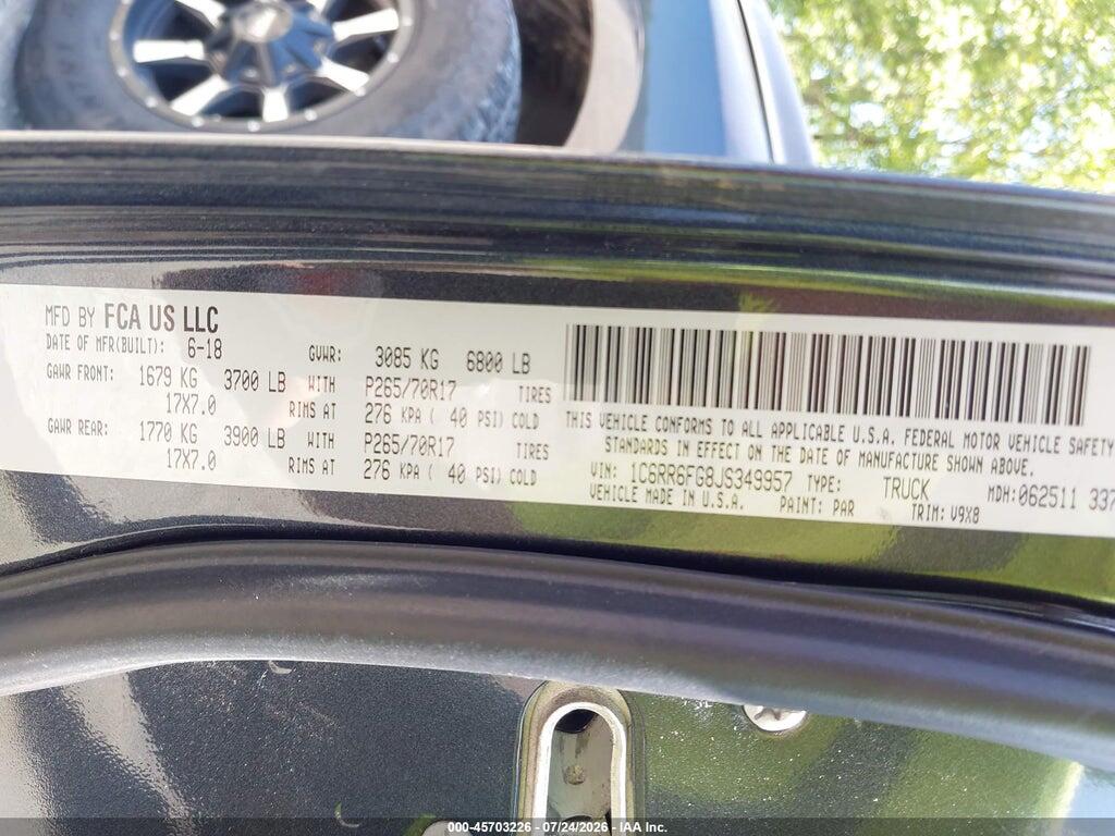1C6RR6FG8JS349957 2018 RAM 1500 photo no. 9