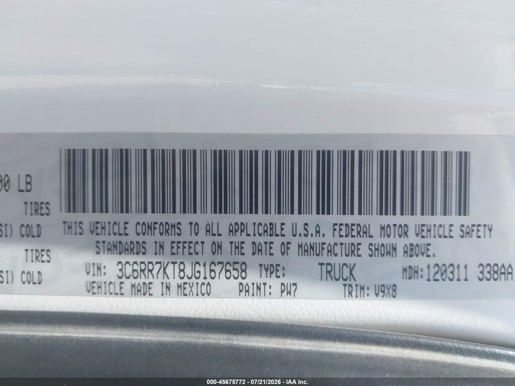 3C6RR7KT8JG167658 2018 RAM 1500 photo no. 9