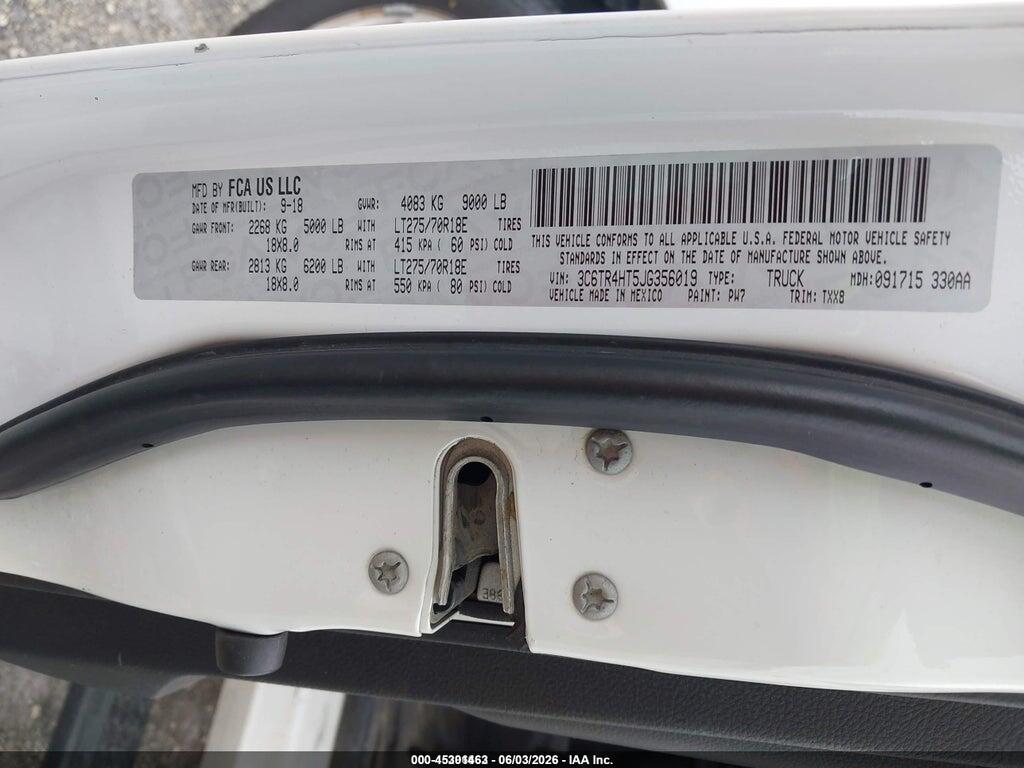 3C6TR4HT5JG356019 2018 RAM 2500 photo no. 9