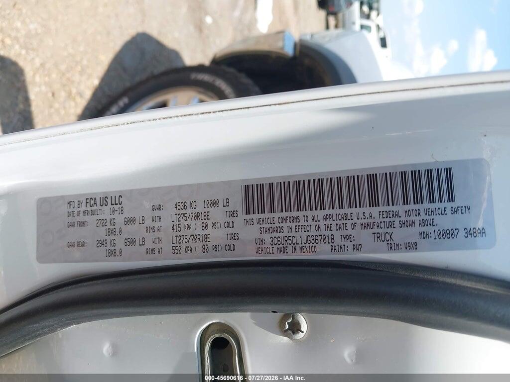 3C6UR5CL1JG367018 2018 RAM 2500 photo no. 9