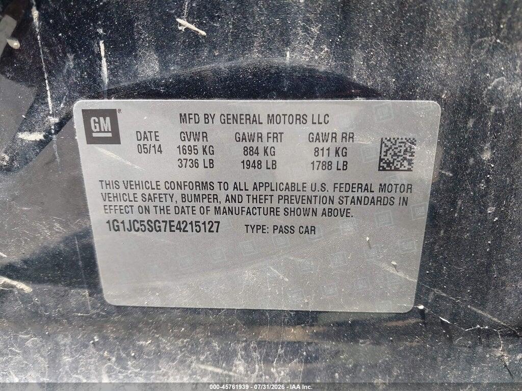 1G1JC5SG7E4215127 2014 CHEVROLET SONIC photo no. 9