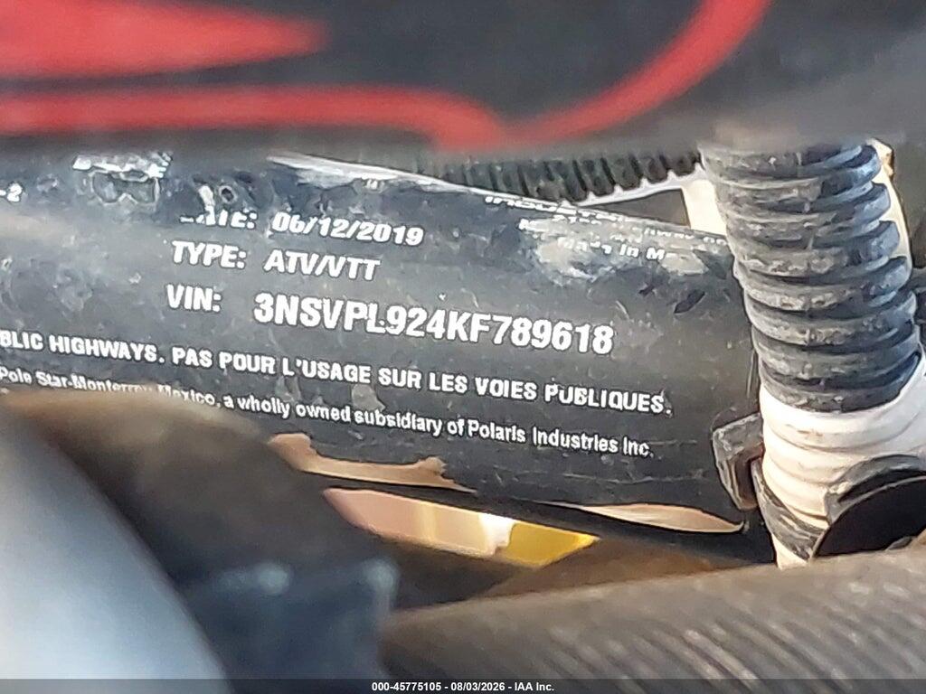 3NSVPL924KF789618 2019 POLARIS RZR photo no. 10