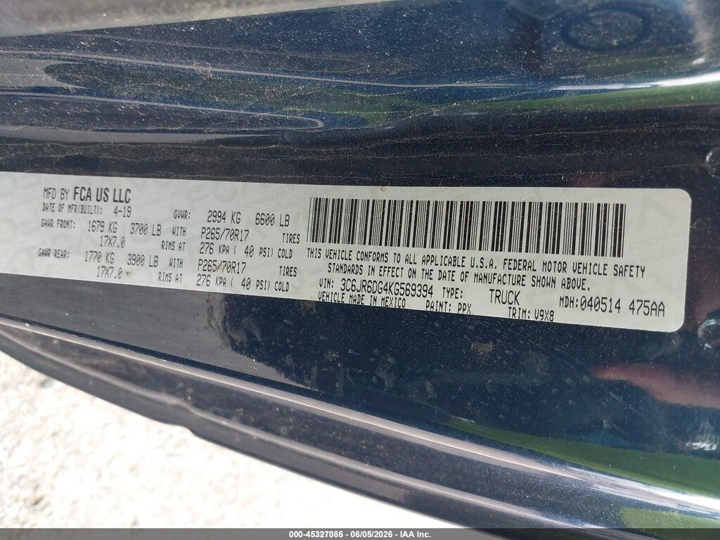 3C6JR6DG4KG569394 2019 RAM 1500 CLASSIC photo no. 9
