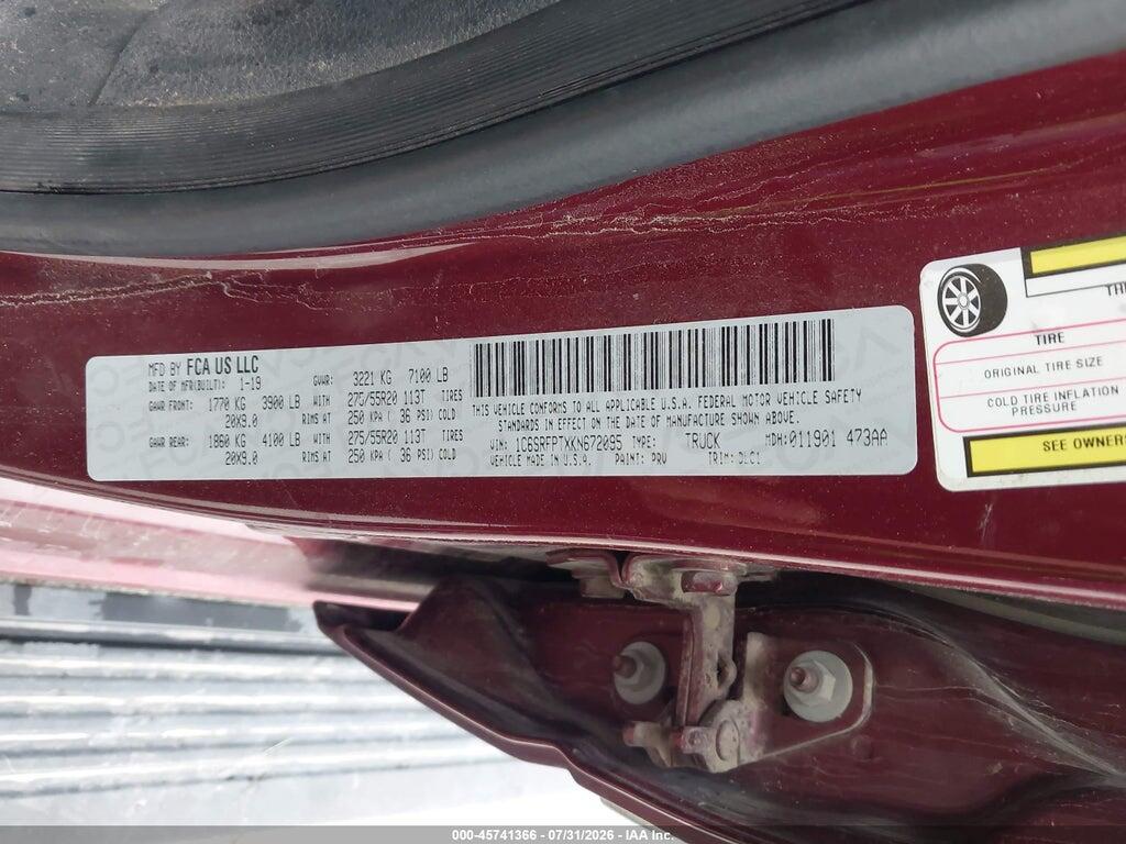 1C6SRFPTXKN672095 2019 RAM 1500 photo no. 9