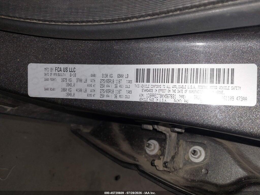 1C6RRECT8KN567831 2019 RAM 1500 photo no. 9