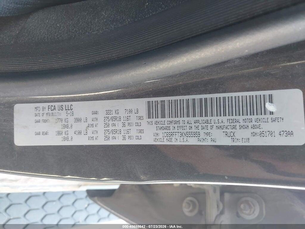 1C6SRFFT3KN555959 2019 RAM 1500 photo no. 9