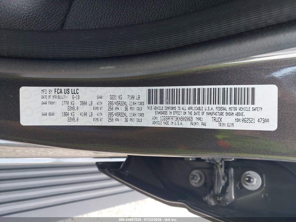1C6SRFRT3KN902069 2019 RAM 1500 photo no. 9
