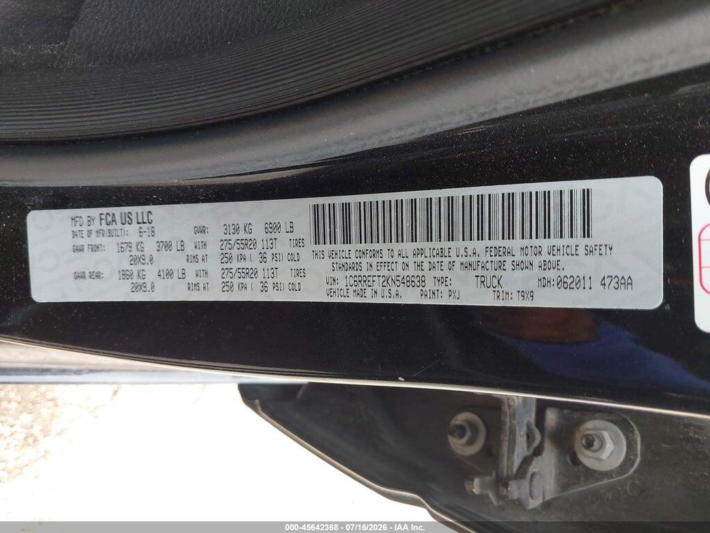 1C6RREFT2KN548638 2019 RAM 1500 photo no. 9