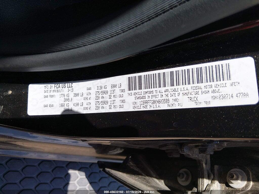 1C6RRFFG8KN803589 2019 RAM 1500 photo no. 9