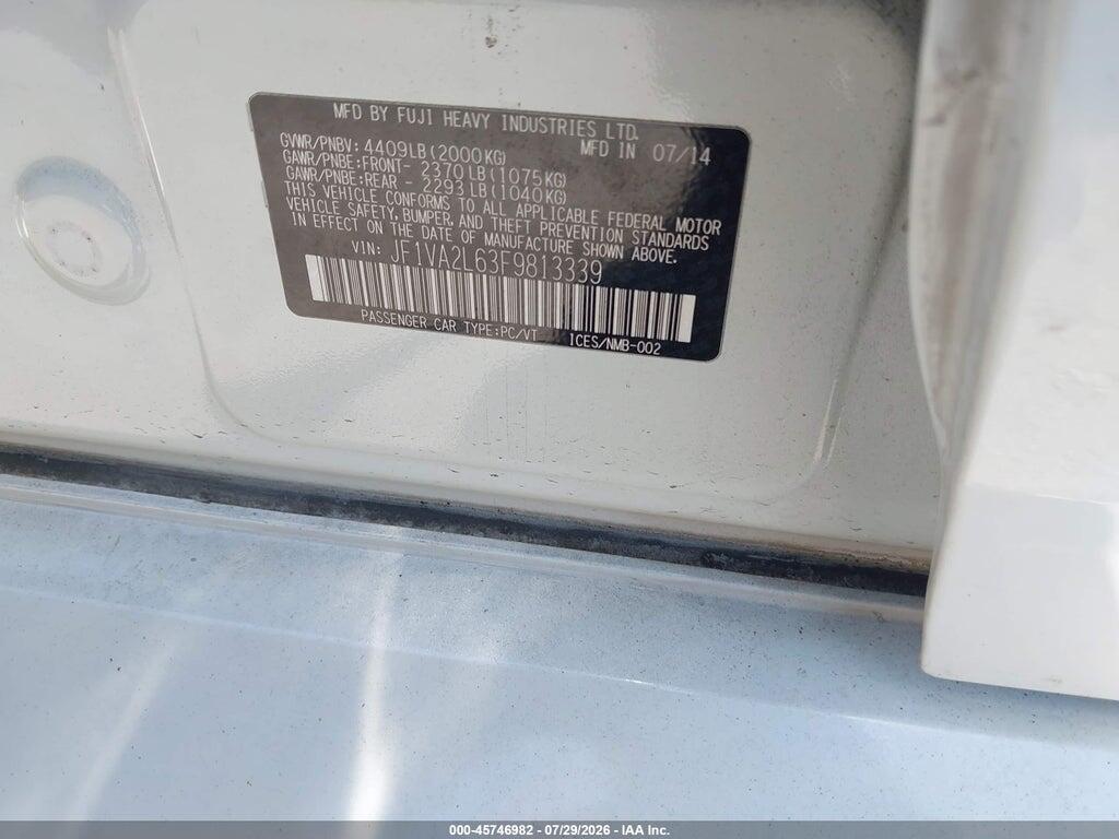 JF1VA2L63F9813339 2015 SUBARU WRX STI photo no. 9