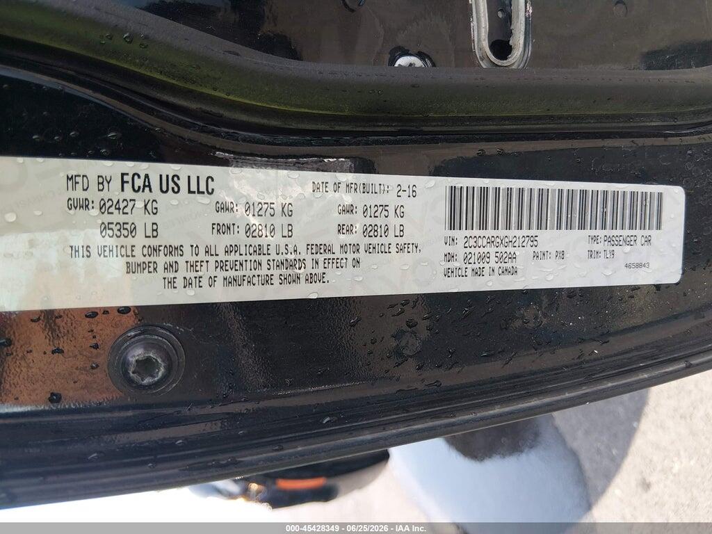 2C3CCARGXGH212795 2016 CHRYSLER 300 photo no. 9