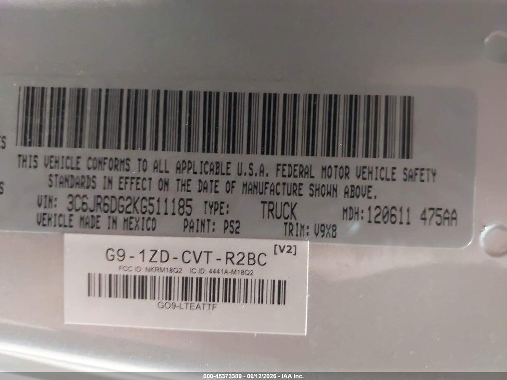 3C6JR6DG2KG511185 2019 RAM 1500 CLASSIC photo no. 9
