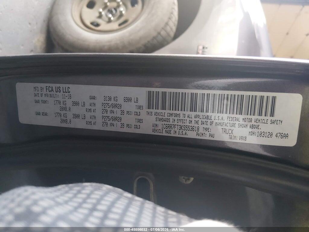1C6RR7FT3KS553618 2019 RAM 1500 CLASSIC photo no. 9