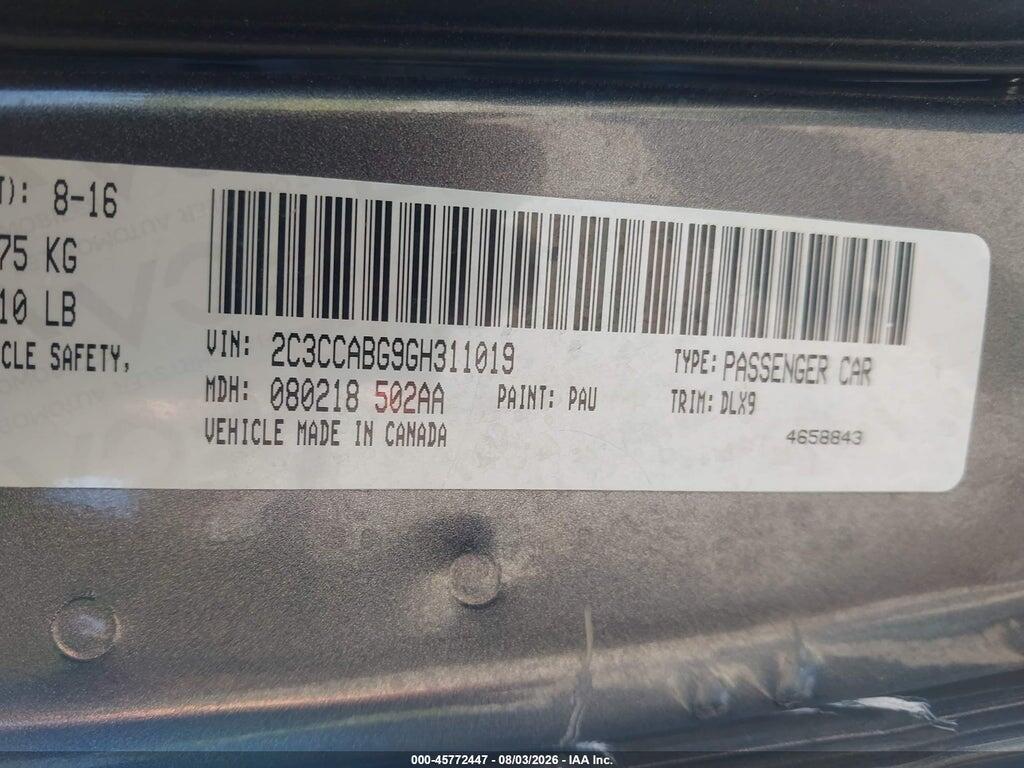 2C3CCABG9GH311019 2016 CHRYSLER 300 photo no. 9