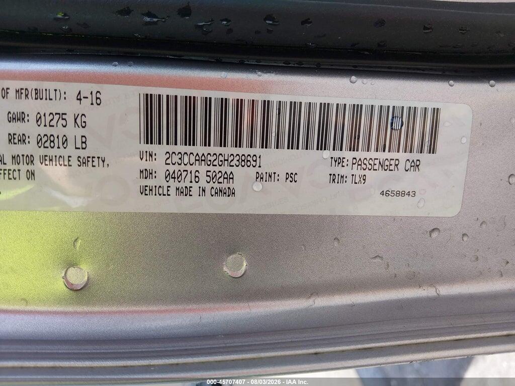 2C3CCAAG2GH238691 2016 CHRYSLER 300 photo no. 9