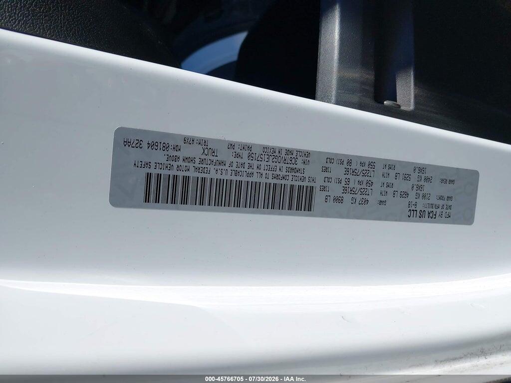 3C6TRVDG2JE157150 2018 RAM PROMASTER 2500 photo no. 9
