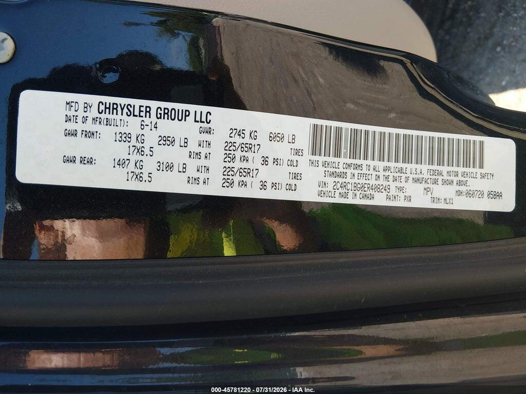 2C4RC1BG0ER408249 2014 CHRYSLER TOWN & COUNTRY photo no. 9