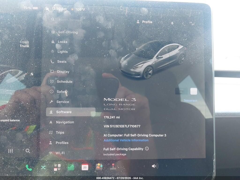 5YJ3E1EB7LF710677 2020 TESLA MODEL 3 photo no. 7