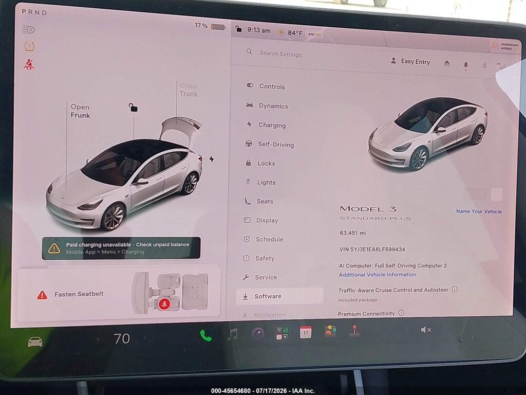 5YJ3E1EA6LF599434 2020 TESLA MODEL 3 photo no. 7