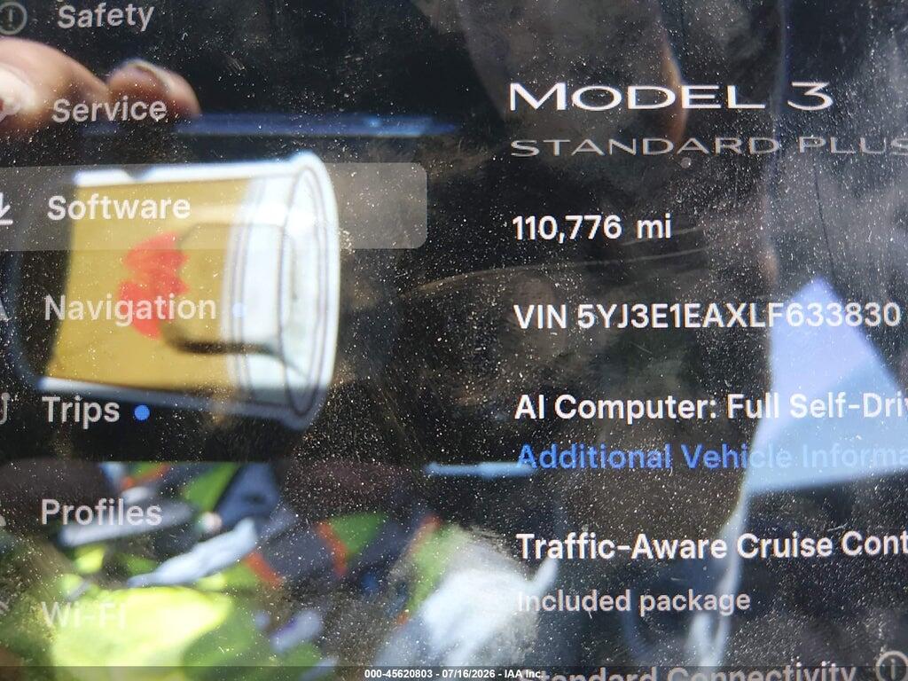 5YJ3E1EAXLF633830 2020 TESLA MODEL 3 photo no. 7