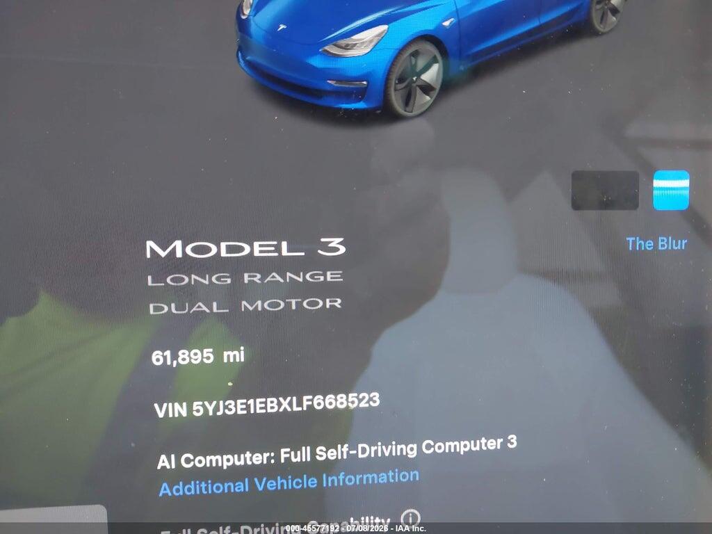 5YJ3E1EBXLF668523 2020 TESLA MODEL 3 photo no. 7